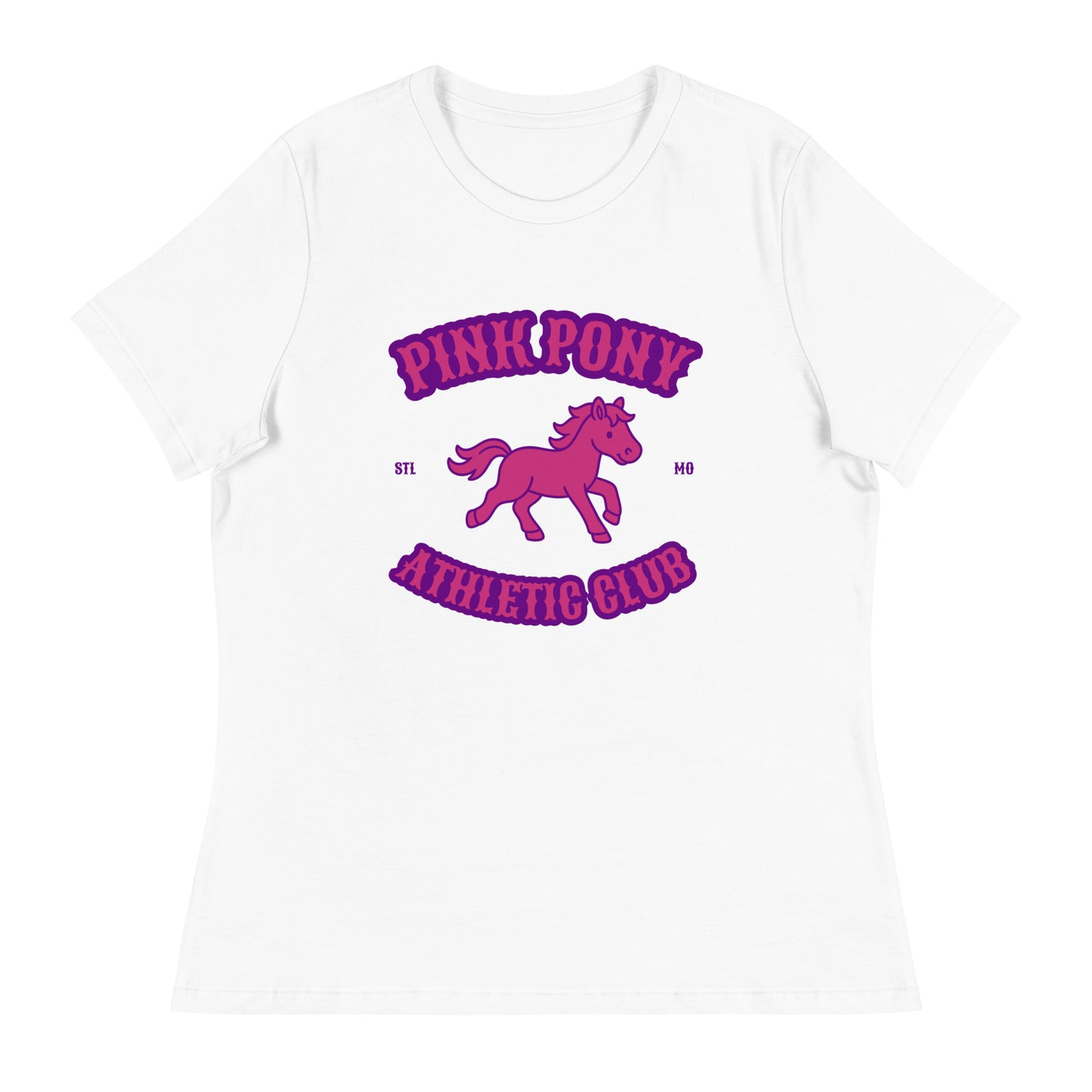 Performance | Women's Relaxed T Shirt | Pink Pony Athletic Club | Crest Logo