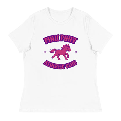 Performance | Women's Relaxed T Shirt | Pink Pony Athletic Club | Crest Logo