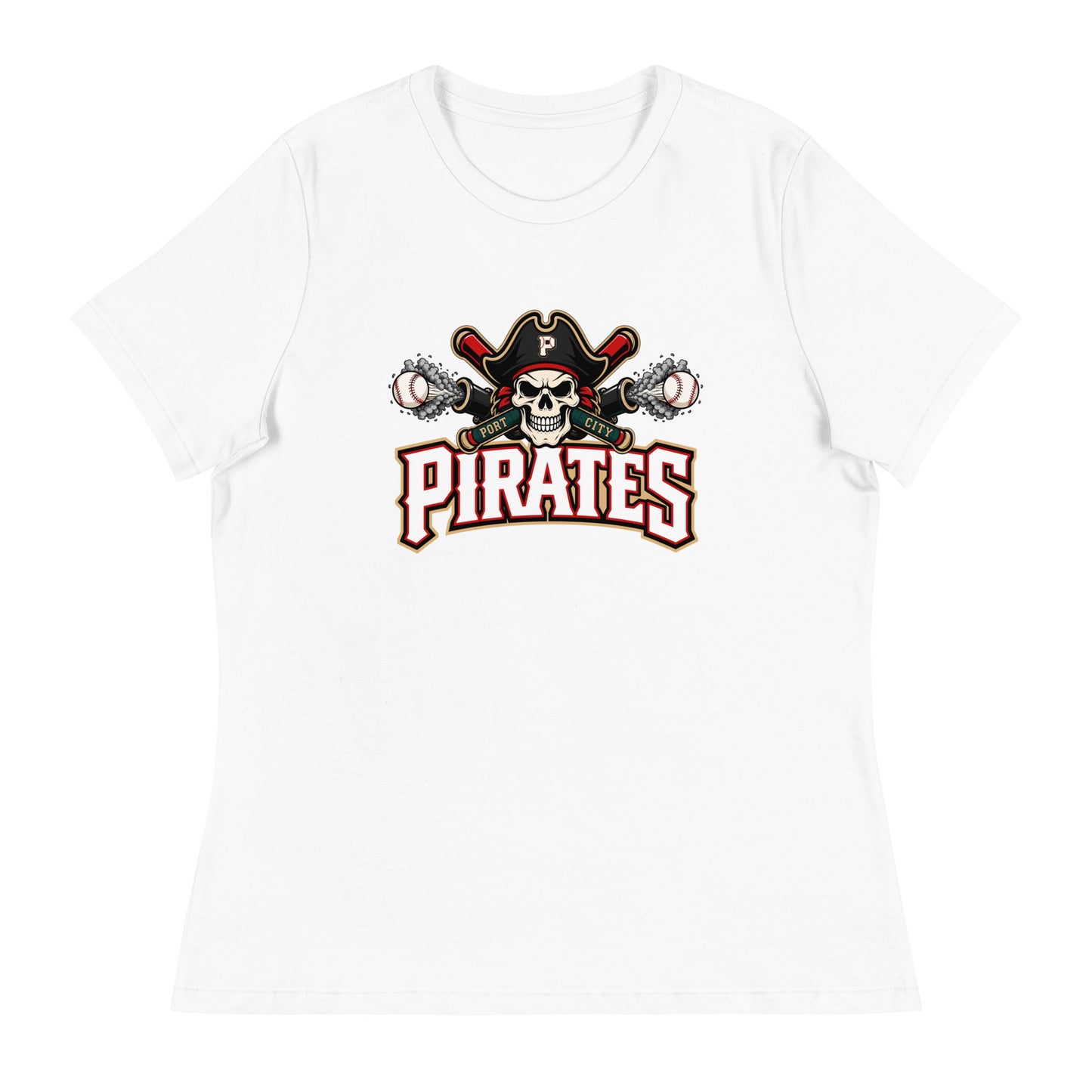 Performance | Women's Relaxed T Shirt | Port City Pirates | Cannonball Portside Logo