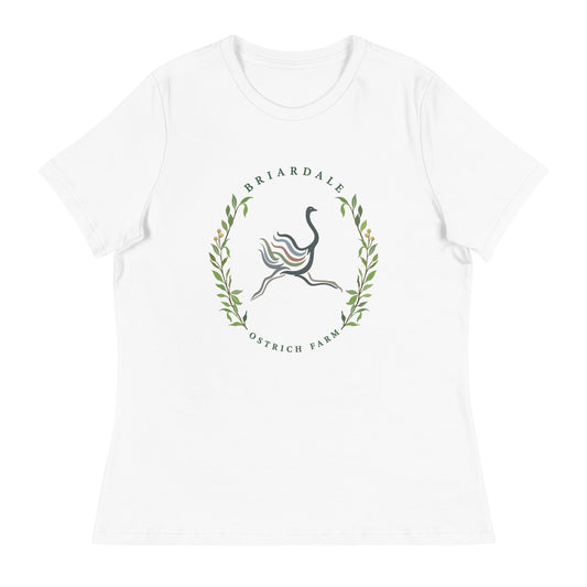 Performance | Women's Relaxed T Shirt | Briardale Ostrich Farm | Crest Logo