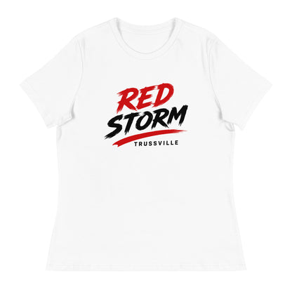 Performance | Women's Relaxed T Shirt | Red Storm | Modern Script Logo