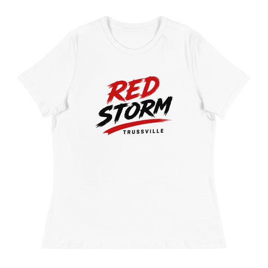 Performance | Women's Relaxed T Shirt | Red Storm | Modern Script Logo