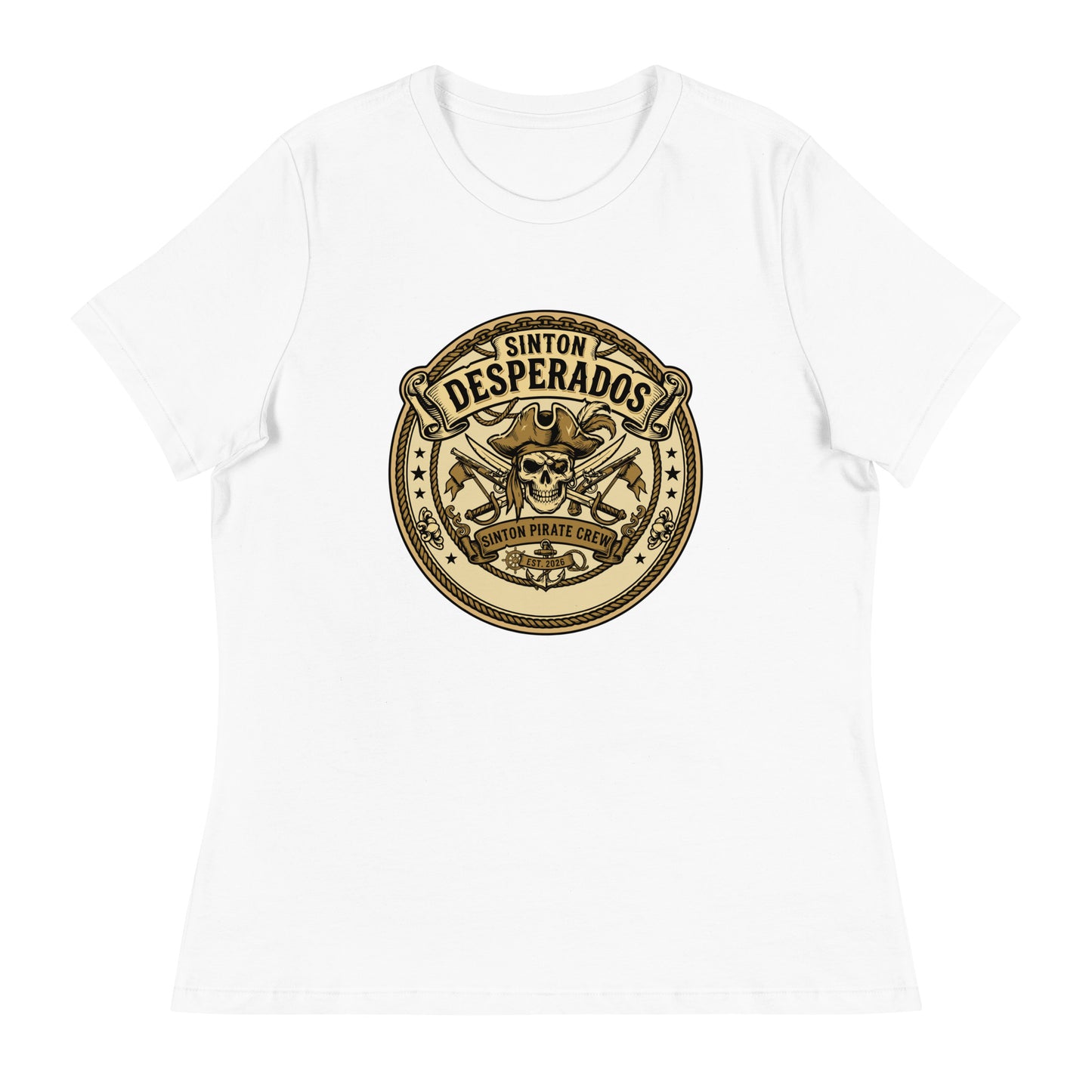 Performance | Women's Relaxed T Shirt | Sinton Desperados Baseball | Badge Logo