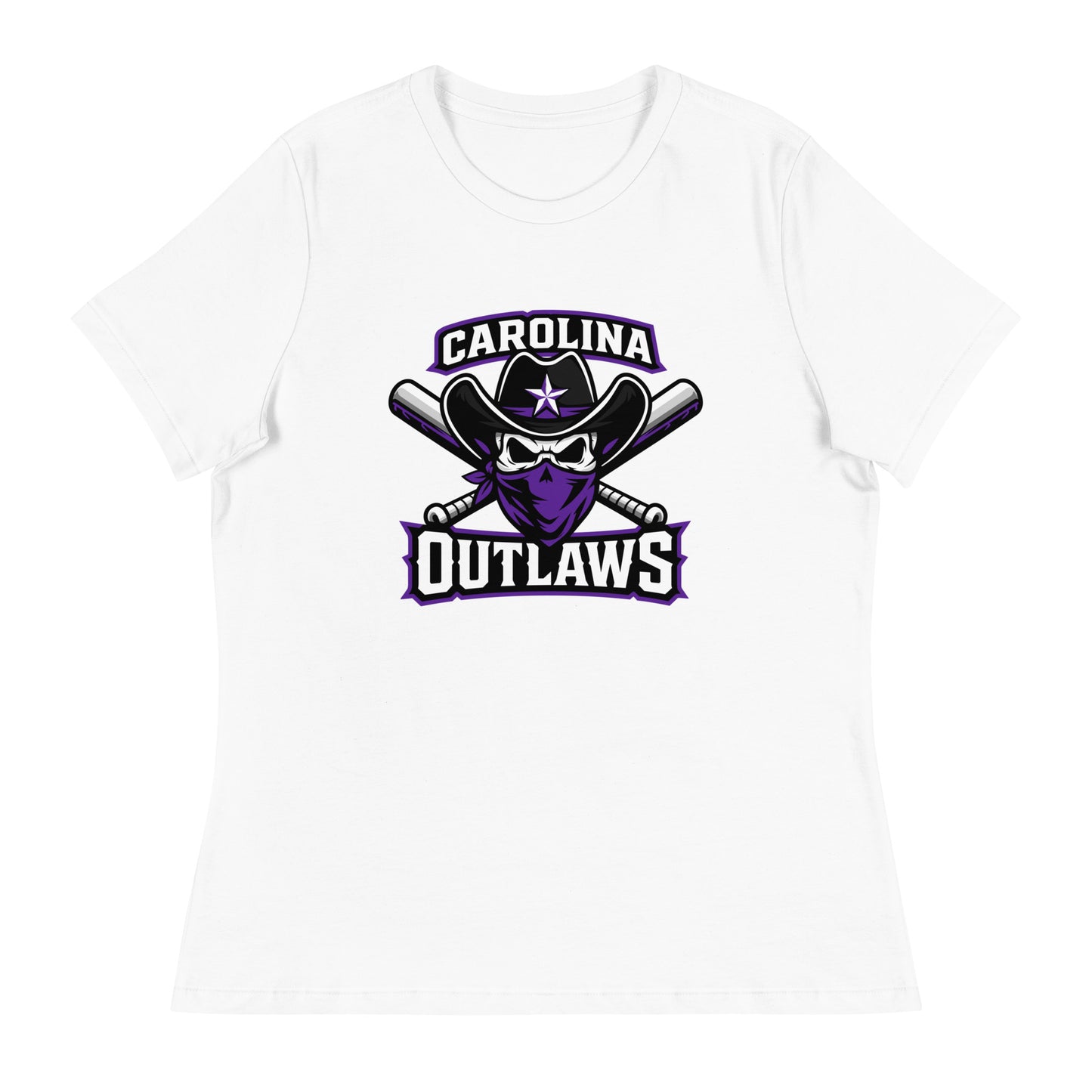 Performance | Women's Relaxed T Shirt | Carolina Outlaws Baseball | Crest Logo