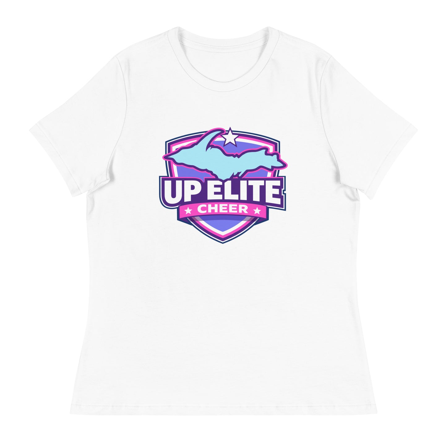 Performance | Women's Relaxed T Shirt | UP Elite Cheer | Shield Logo