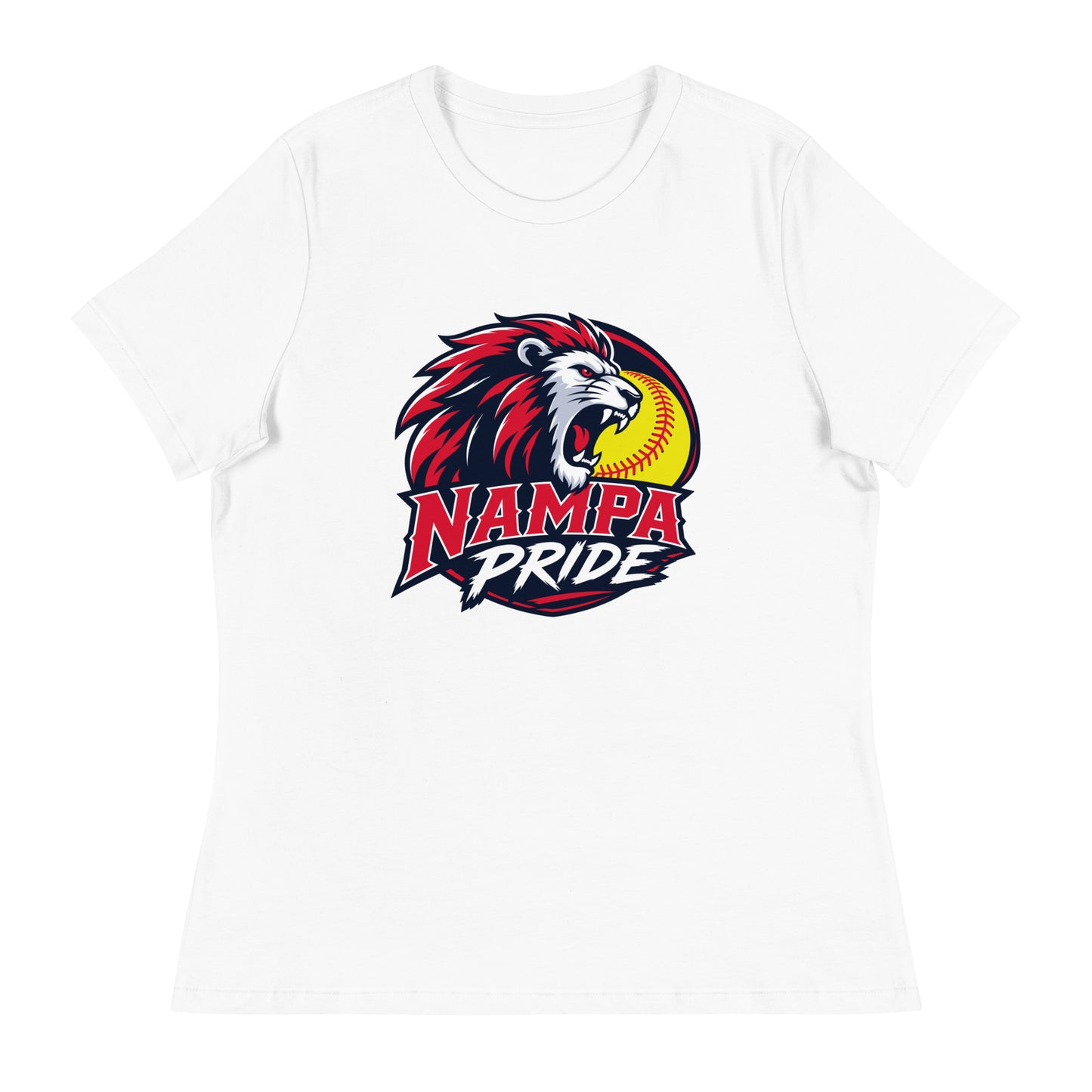 Performance | Women's Relaxed T Shirt | Nampa Pride | Lion Crest Logo