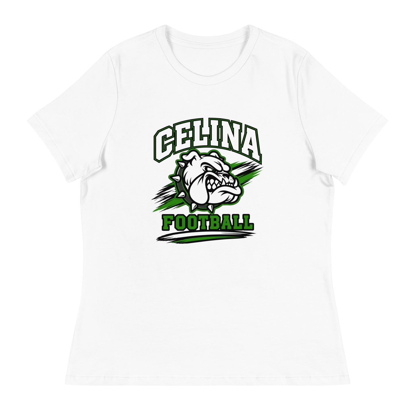 Performance | Women's Relaxed T Shirt | Celina Black Football | Emblem Logo