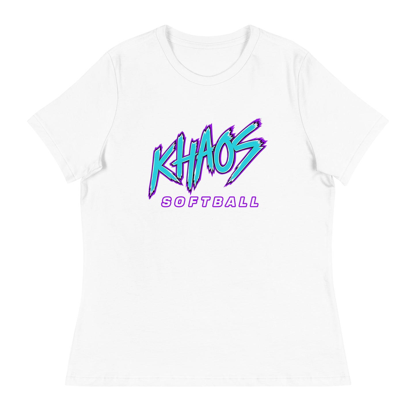 Performance | Women's Relaxed T Shirt | Khaos Softball | Atlhetics Logo