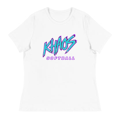 Performance | Women's Relaxed T Shirt | Khaos Softball | Atlhetics Logo