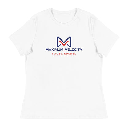 Performance | Women's Relaxed T Shirt | Maximum Velocity Youth Sports | Emblem Logo