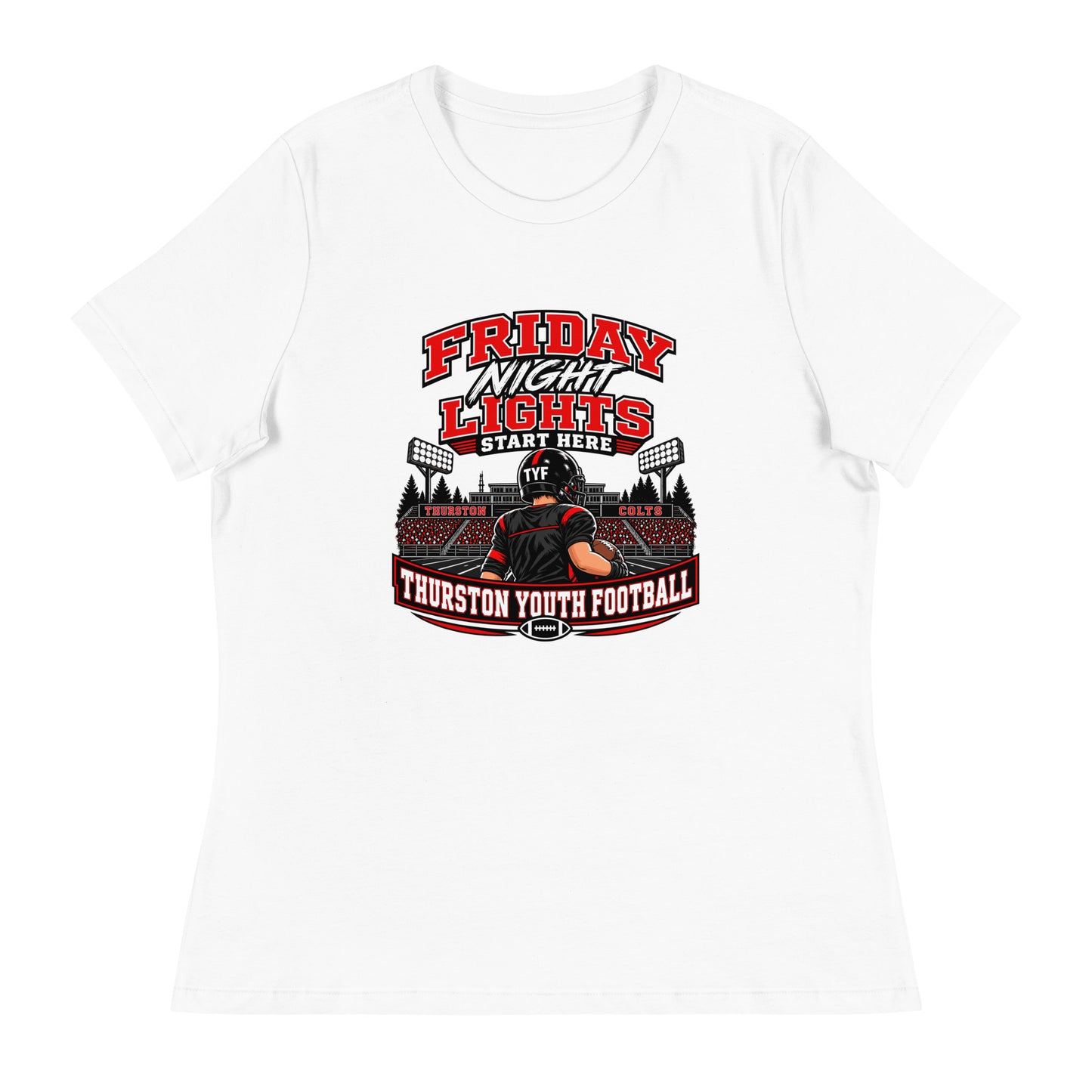 Performance | Women's Relaxed T Shirt | Thurston Youth Football | Vanguard Logo