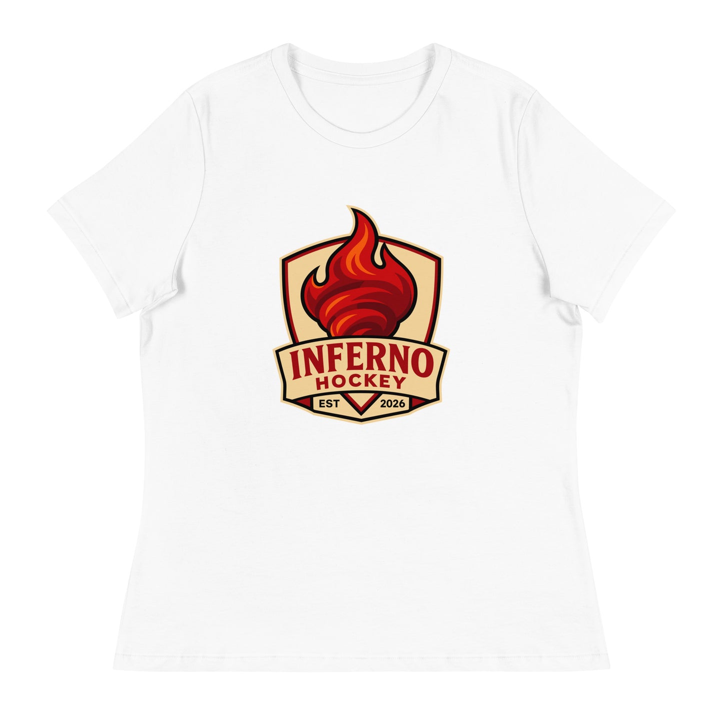 Performance | Women's Relaxed T Shirt | Inferno Hockey | Crest Logo