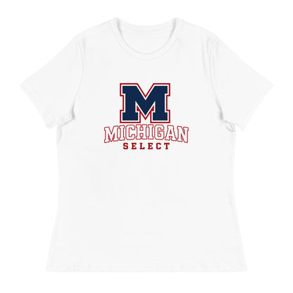 Performance | Women's Relaxed T Shirt | Michigan Select Baseball | Emblem Logo
