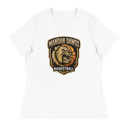 Performance | Women's Relaxed T Shirt | Mandan Dawgs Basketball | Shield Logo