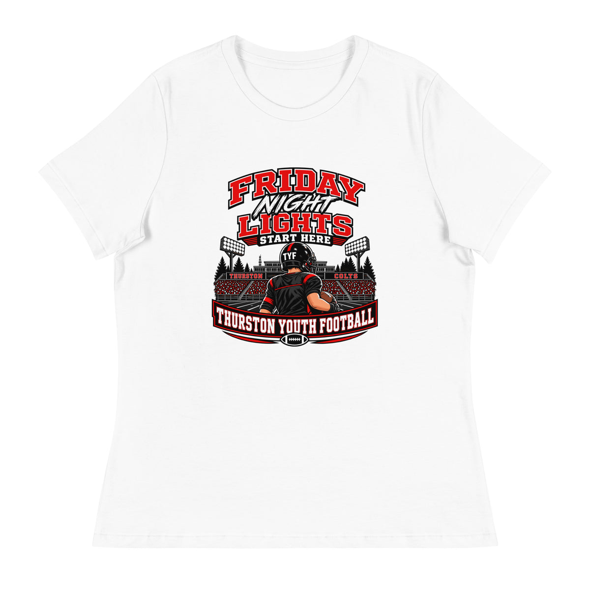 Performance | Women's Relaxed T Shirt | Thurston Youth Football | Vanguard Logo