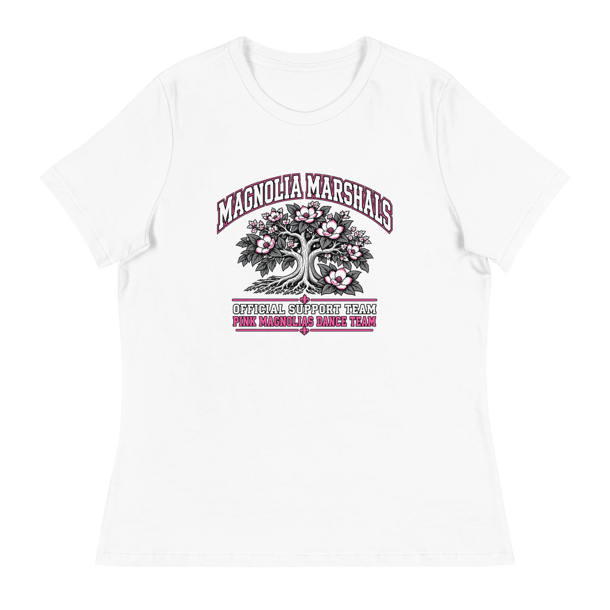Performance | Women's Relaxed T Shirt | Pink Magnolias Dance | Crest Logo