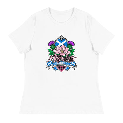 Performance | Women's Relaxed T Shirt | Pink Magnolias Dance | Valor Logo