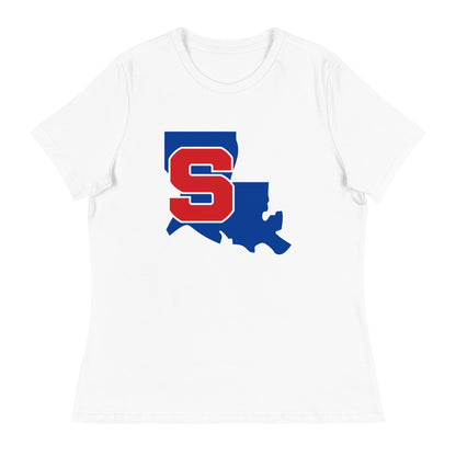 Performance | Women's Relaxed T Shirt | Louisiana Slam Baseball | Crest Logo