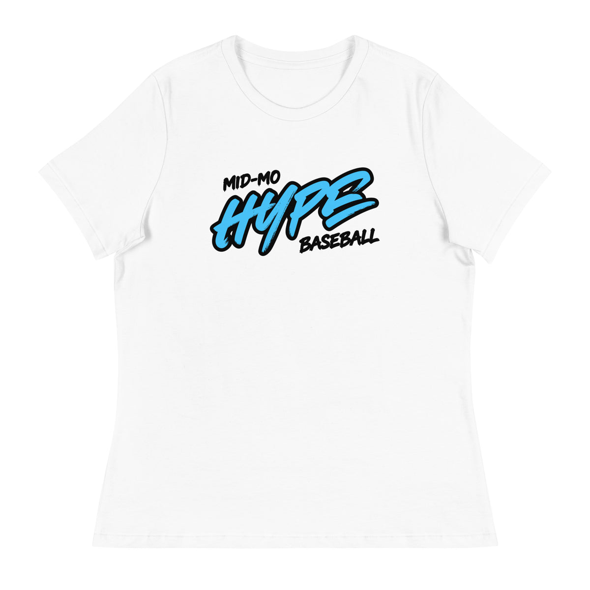 Performance | Women's Relaxed T Shirt | Hype Baseball Club | Modern Script Logo