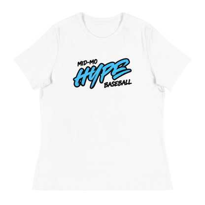 Performance | Women's Relaxed T Shirt | Hype Baseball Club | Modern Script Logo