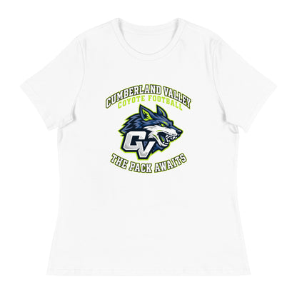 Performance | Women's Relaxed T Shirt | Cumberland Valley Coyotes Football | Emblem Logo