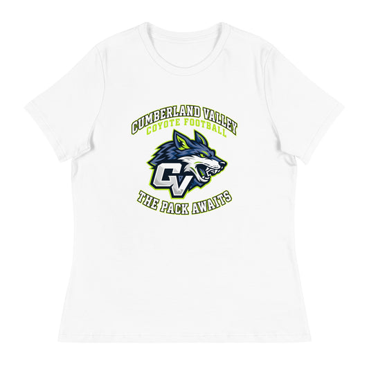 Performance | Women's Relaxed T Shirt | Cumberland Valley Coyotes Football | Emblem Logo
