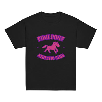Classic | Youth T Shirt | Pink Pony Athletic Club | Crest Logo