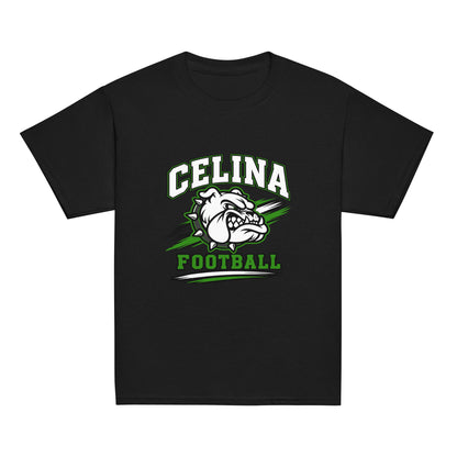 Classic | Youth T Shirt | Celina Black Football | Emblem Logo