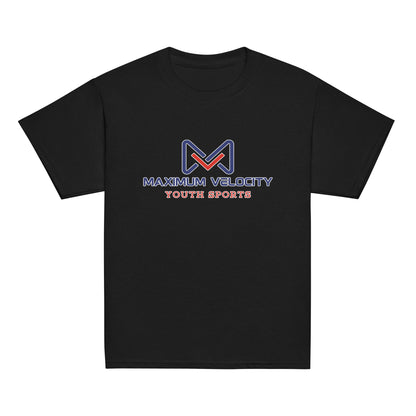 Classic | Youth T Shirt | Maximum Velocity Youth Sports | Emblem Logo