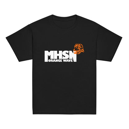 Classic | Youth T Shirt | Orange Wave Marching Band | Crest Logo