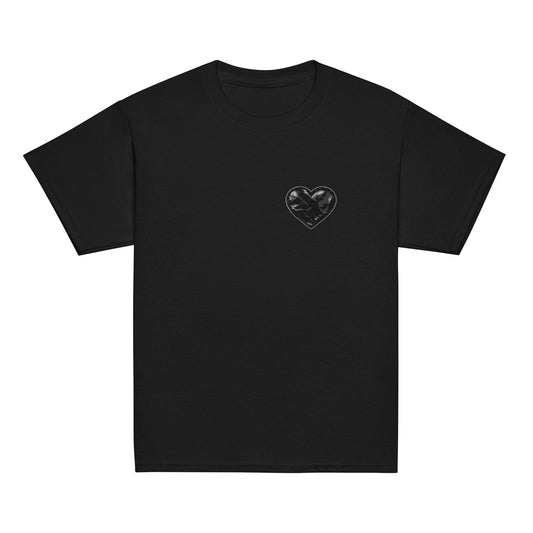Classic | Youth T Shirt | Obsidian Heartbeat | Heart Crest Logo