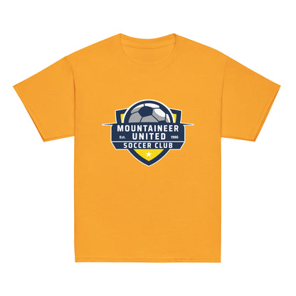 Classic | Youth T Shirt | Mountaineer United Soccer Club | Alpine Crest Logo