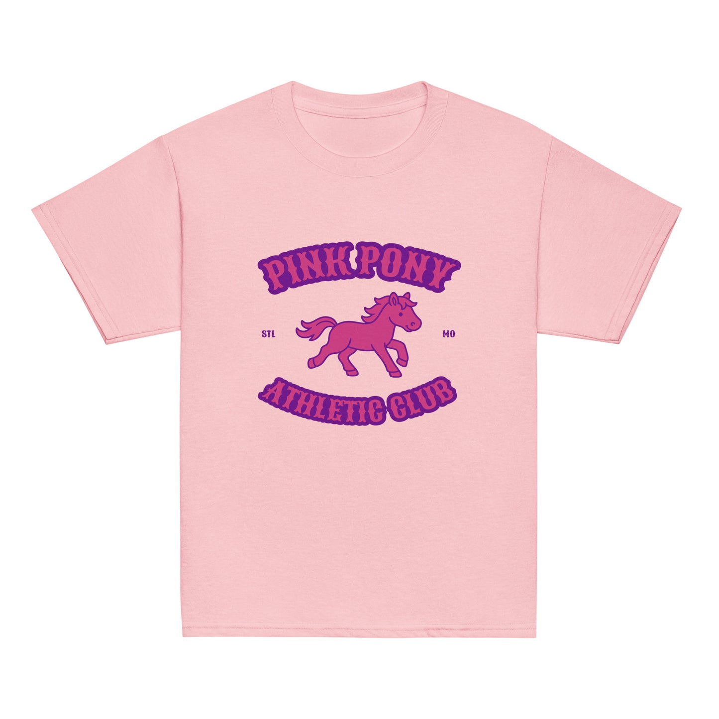 Classic | Youth T Shirt | Pink Pony Athletic Club | Crest Logo