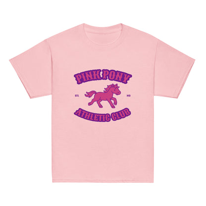 Classic | Youth T Shirt | Pink Pony Athletic Club | Crest Logo