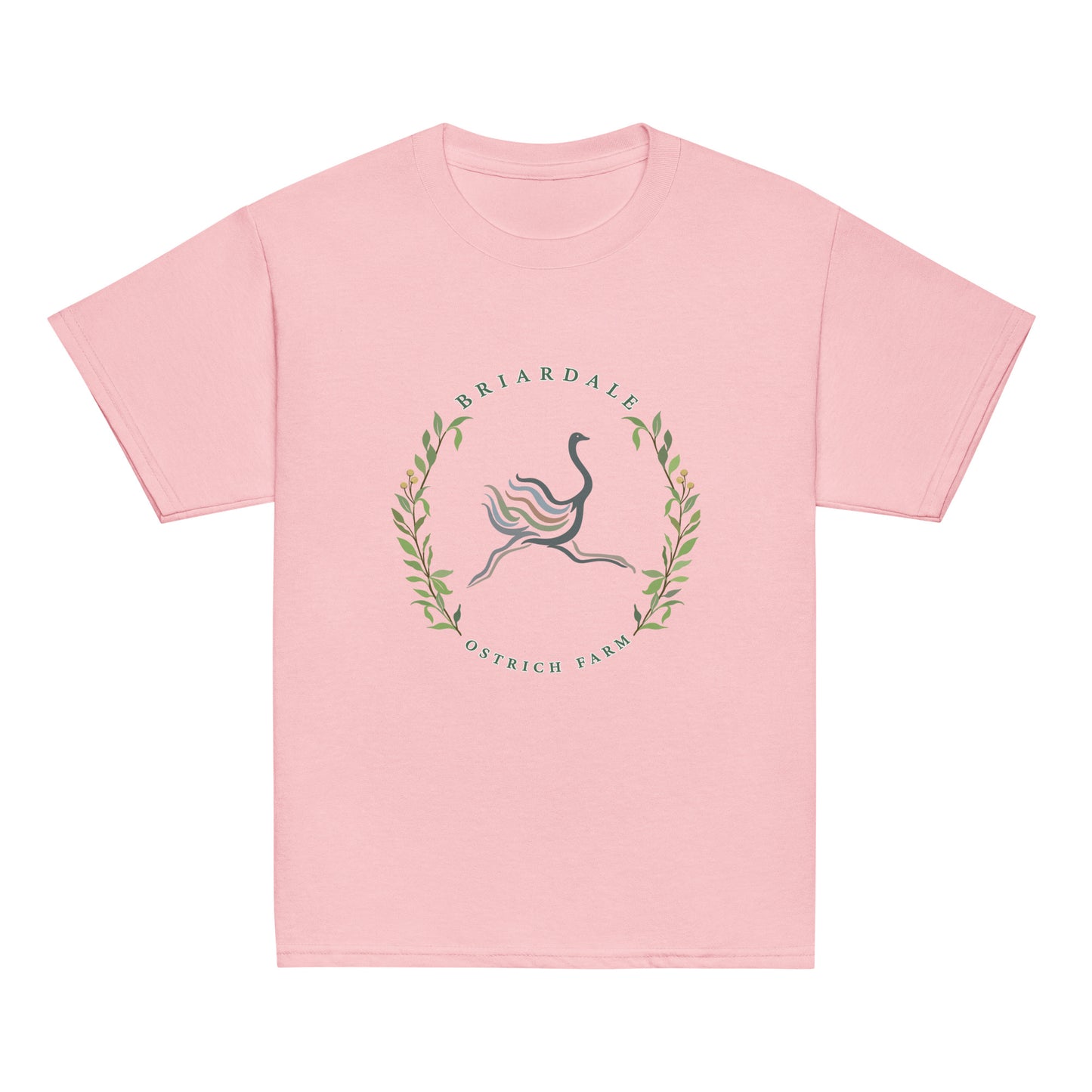 Classic | Youth T Shirt | Briardale Ostrich Farm | Crest Logo
