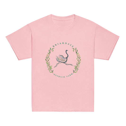 Classic | Youth T Shirt | Briardale Ostrich Farm | Crest Logo