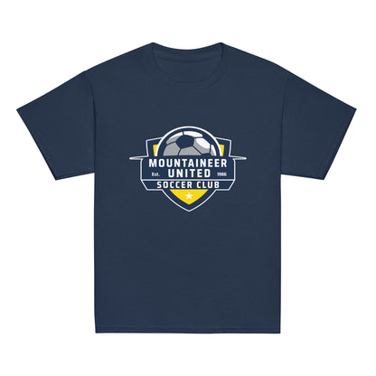 Classic | Youth T Shirt | Mountaineer United Soccer Club | Alpine Crest Logo