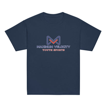 Classic | Youth T Shirt | Maximum Velocity Youth Sports | Emblem Logo