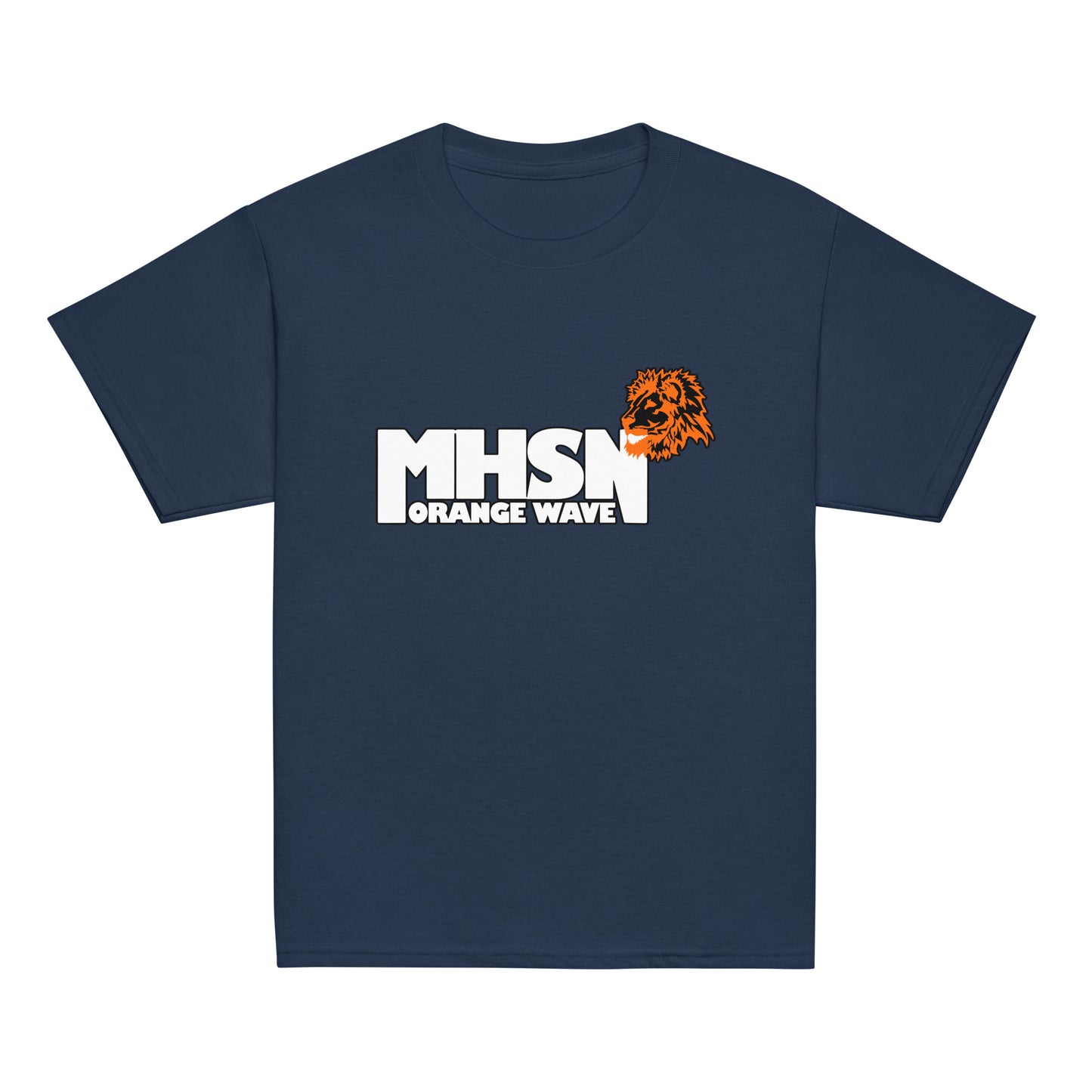 Classic | Youth T Shirt | Orange Wave Marching Band | Crest Logo