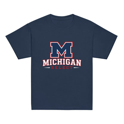 Classic | Youth T Shirt | Michigan Select Baseball | Emblem Logo