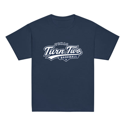 Classic | Youth T Shirt | Texas Turn Two Baseball | Athletics Logo
