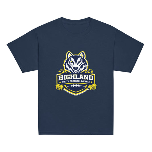 Classic | Youth T Shirt | Highland youth football and cheer | Emblem Logo