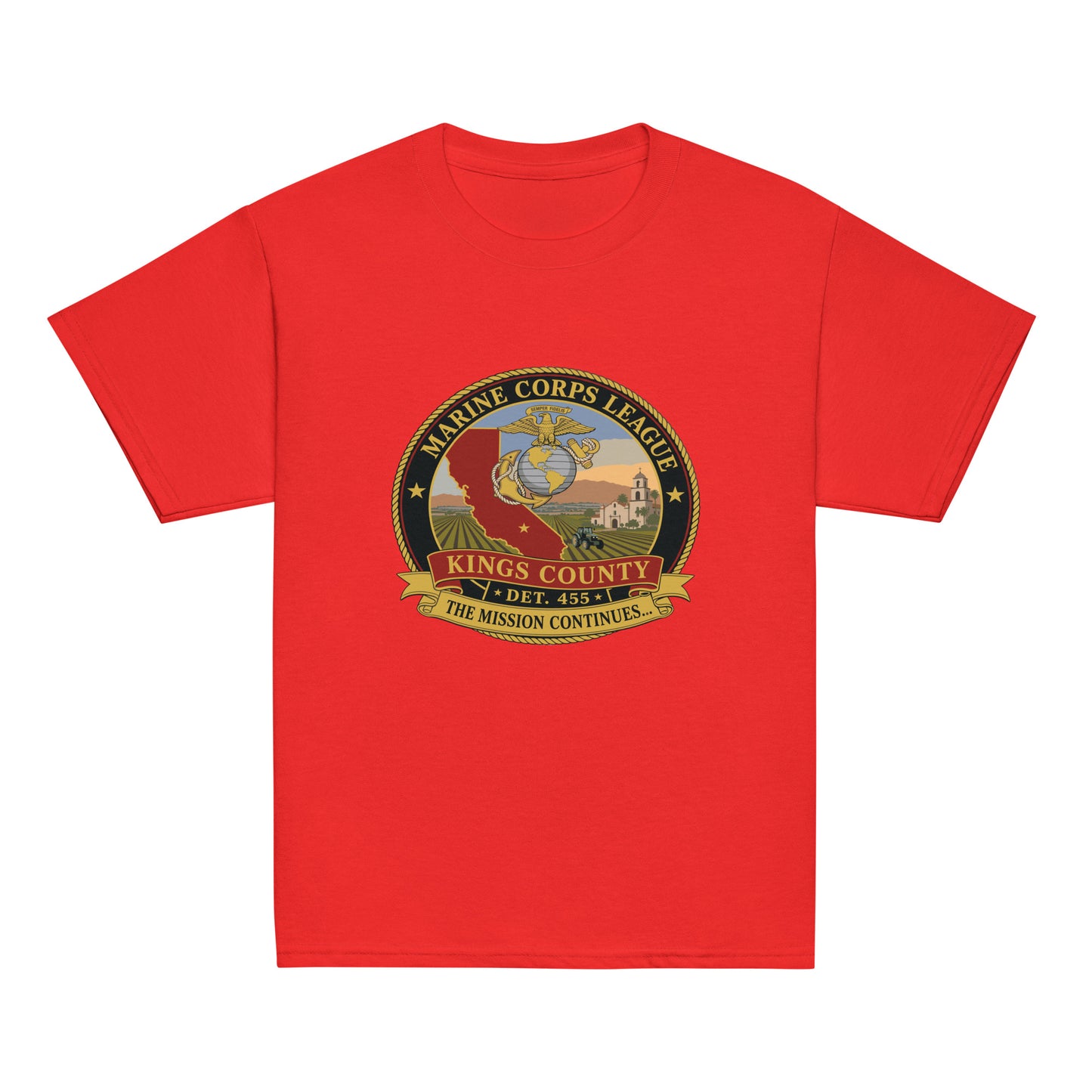Classic | Youth T Shirt | Marine Corps League kings County Det 455 | Shield Logo