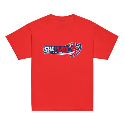 Classic | Youth T Shirt | She Plays Nation | Crest Logo