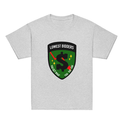 Classic | Youth T Shirt | The Lowest Bidders | Emblem Logo
