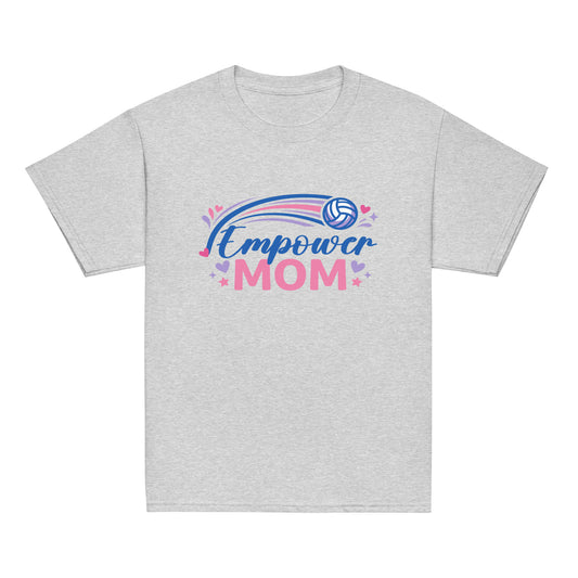 Classic | Youth T Shirt | Empower Volleyball Club | Mom Crest Logo