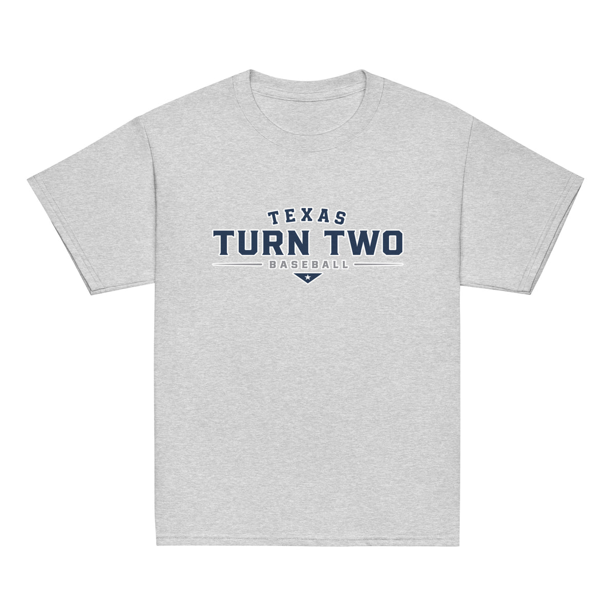 Classic | Youth T Shirt | Texas Turn Two Baseball | Modern Script Logo
