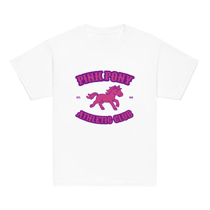 Classic | Youth T Shirt | Pink Pony Athletic Club | Crest Logo
