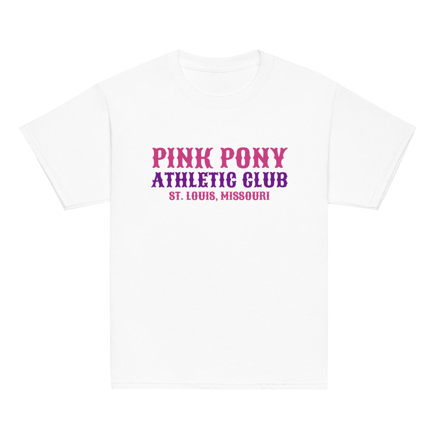 Classic | Youth T Shirt | Pink Pony Athletic Club | Athletic Wordmark Logo
