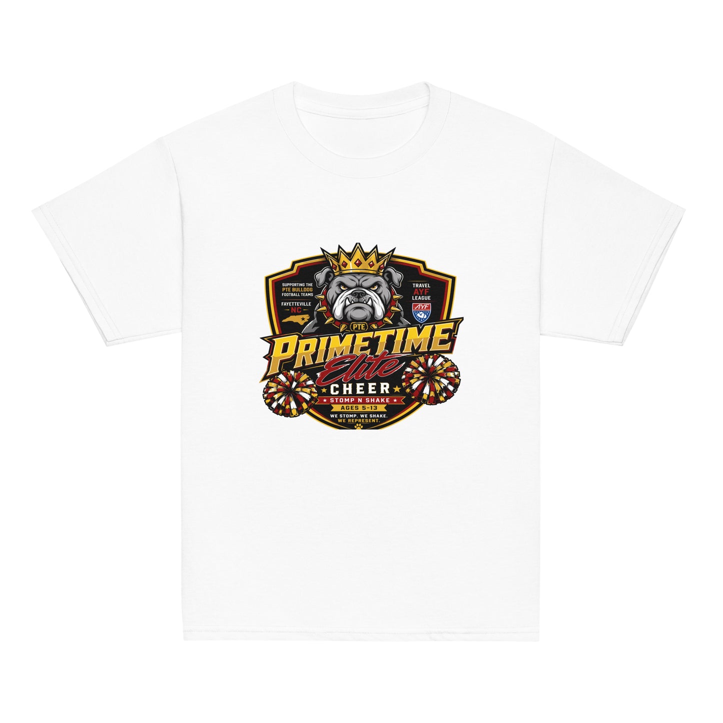 Classic | Youth T Shirt | PTE Bulldog Cheer | Shield Logo